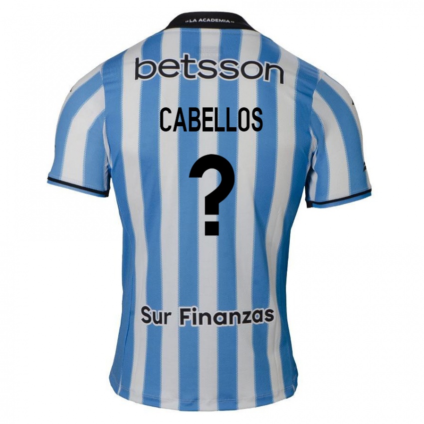 Hombre Camiseta Axel Cabellos #0 Azul Blanco Negro 1ª Equipación 2024/25 La Camisa