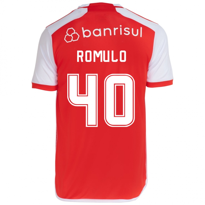 Hombre Camiseta Rômulo #40 Rojo Blanco 1ª Equipación 2024/25 La Camisa