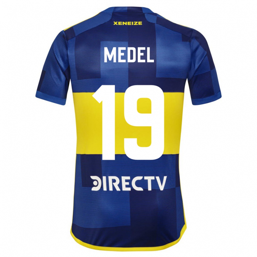 Hombre Camiseta Gary Medel #19 Azul Amarillo 1ª Equipación 2024/25 La Camisa