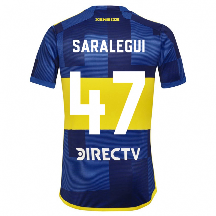 Hombre Camiseta Jabes Saralegui #47 Azul Amarillo 1ª Equipación 2024/25 La Camisa