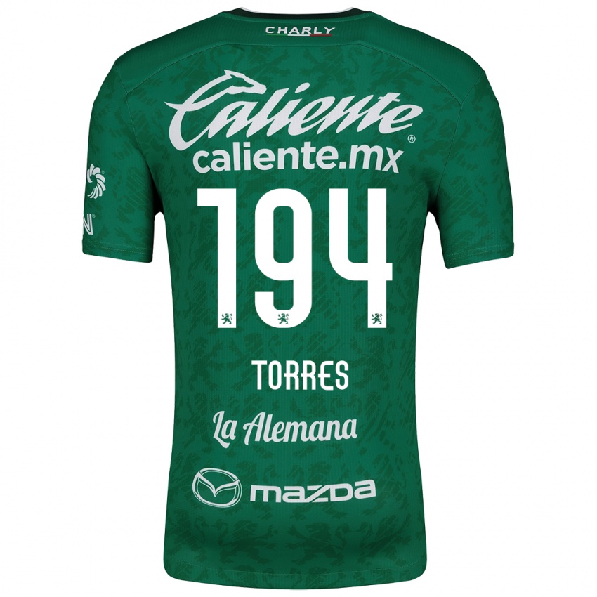 Hombre Camiseta Erick Torres #194 Verde Blanco 1ª Equipación 2024/25 La Camisa