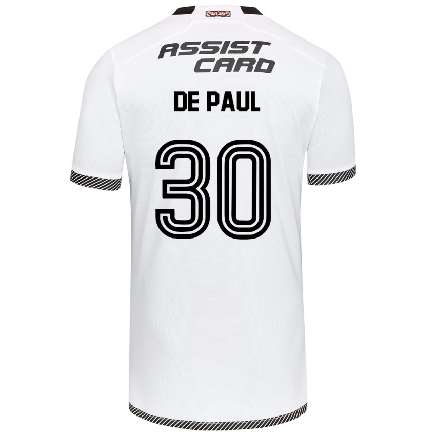 Hombre Camiseta Fernando De Paul #30 Blanco Negro 1ª Equipación 2024/25 La Camisa