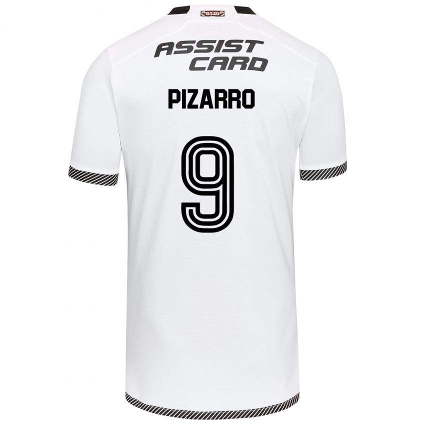 Hombre Camiseta Damián Pizarro #9 Blanco Negro 1ª Equipación 2024/25 La Camisa