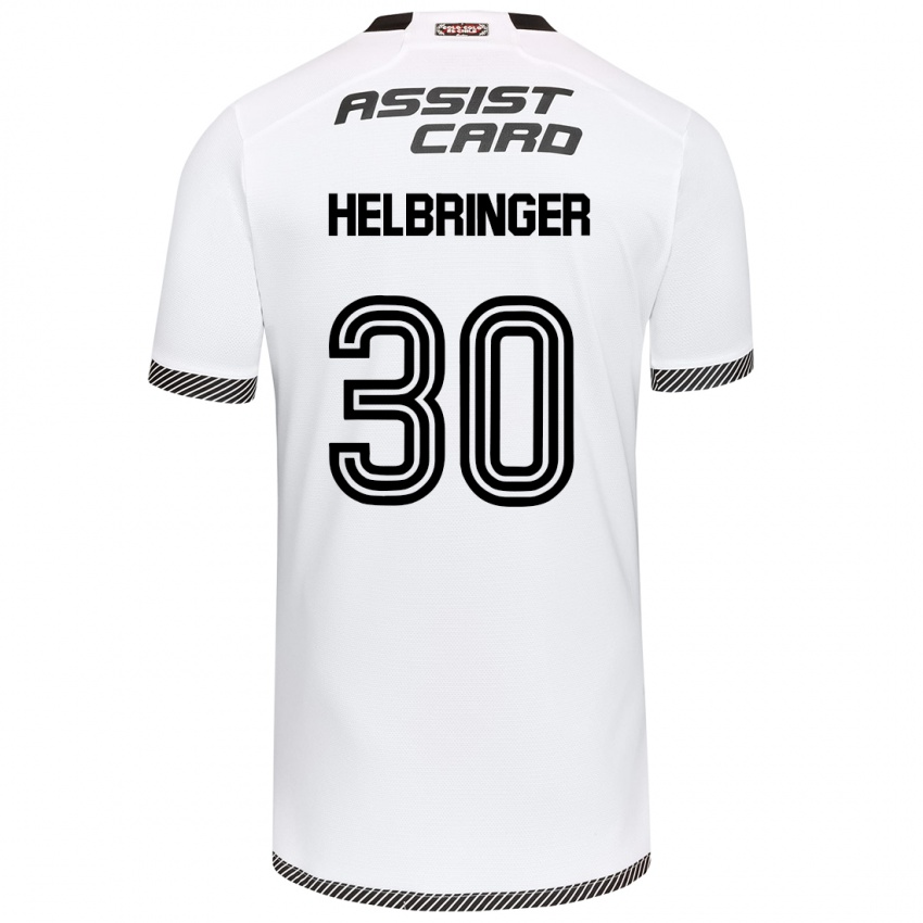 Hombre Camiseta Aixa Helbringer #30 Blanco Negro 1ª Equipación 2024/25 La Camisa