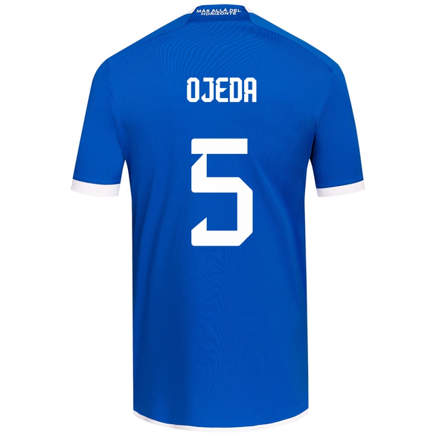 Hombre Camiseta Emmanuel Ojeda #5 Azul Blanco 1ª Equipación 2024/25 La Camisa