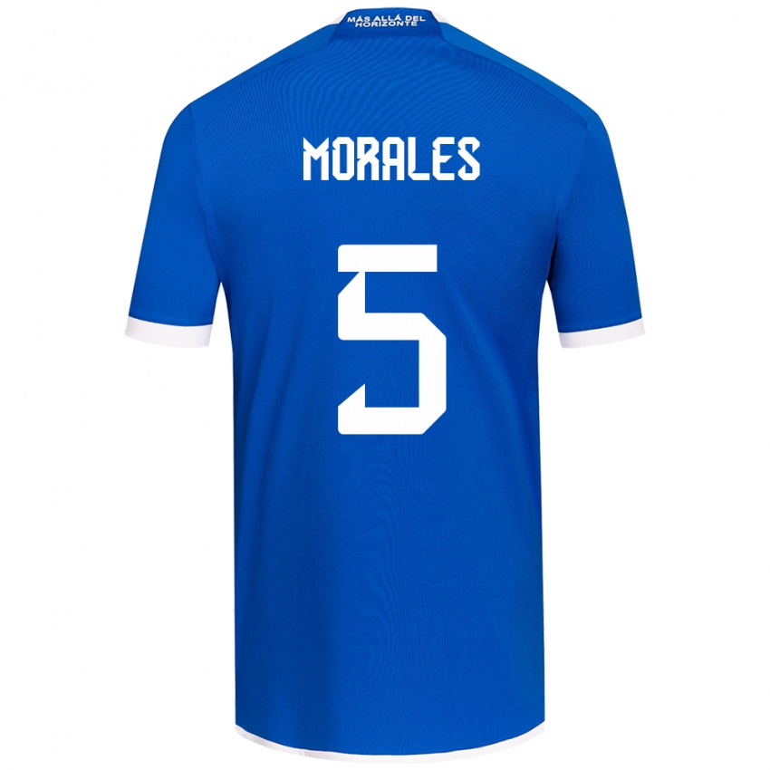 Hombre Camiseta Mariana Morales #5 Azul Blanco 1ª Equipación 2024/25 La Camisa