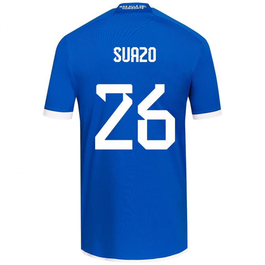 Hombre Camiseta Gretzel Suazo #26 Azul Blanco 1ª Equipación 2024/25 La Camisa