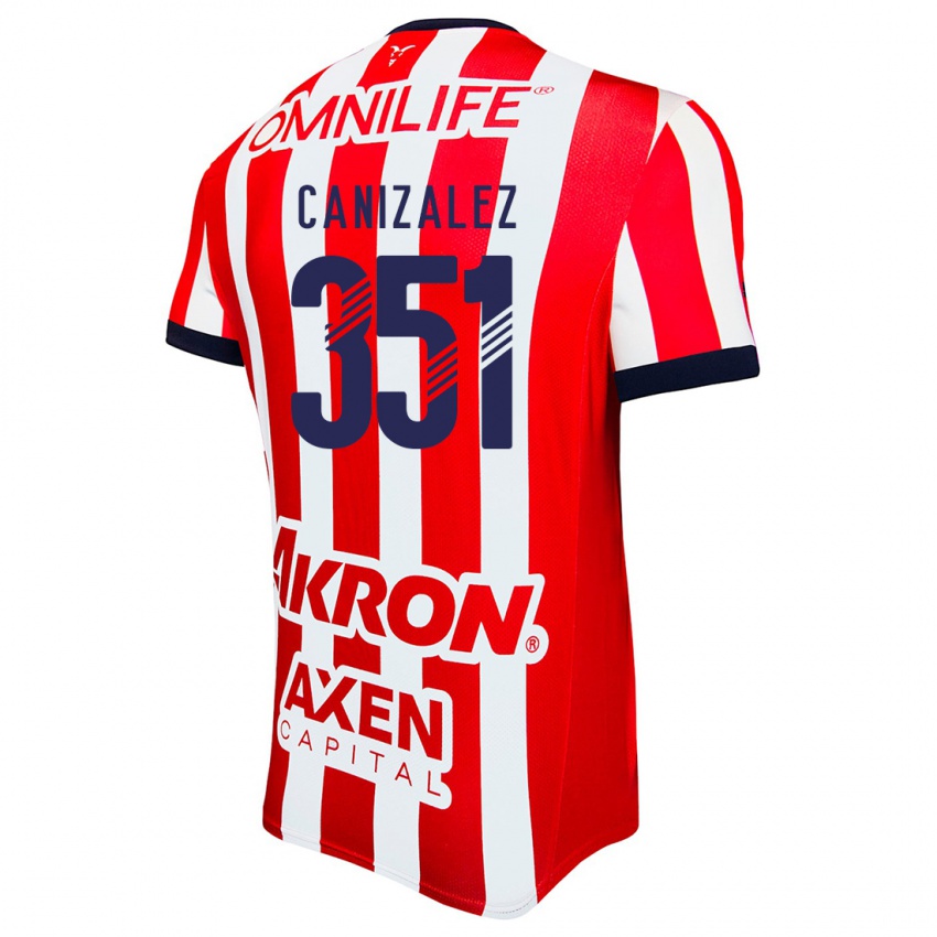 Hombre Camiseta Djorkaeff Canizalez #351 Rojo Blanco Azul 1ª Equipación 2024/25 La Camisa