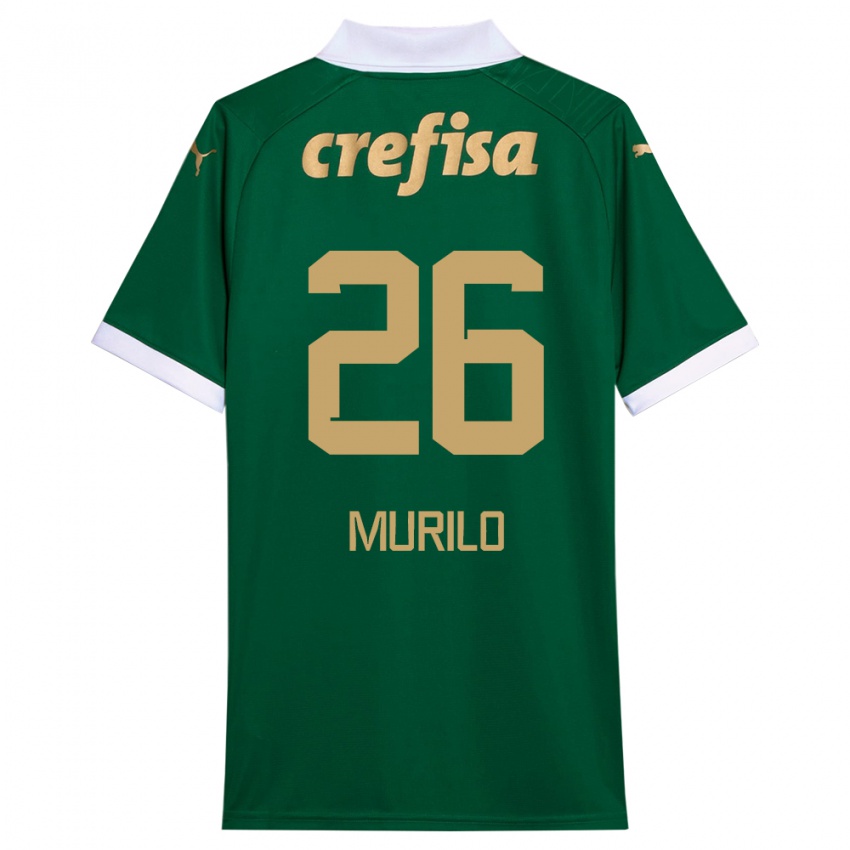 Hombre Camiseta Murilo #26 Verde Blanco 1ª Equipación 2024/25 La Camisa