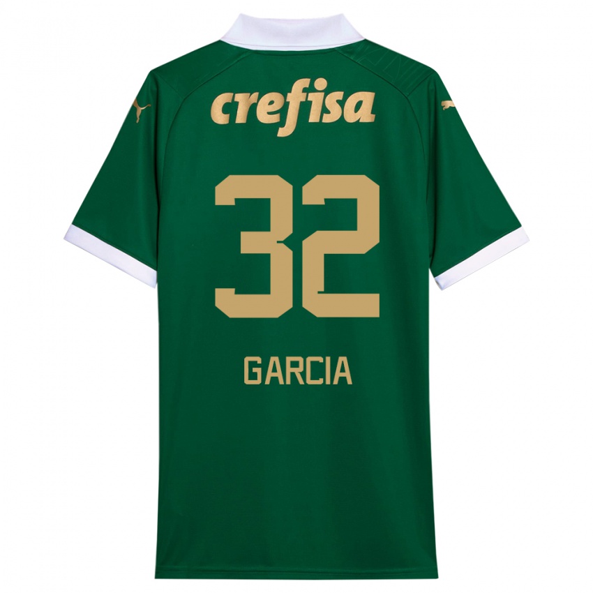 Hombre Camiseta Garcia #32 Verde Blanco 1ª Equipación 2024/25 La Camisa