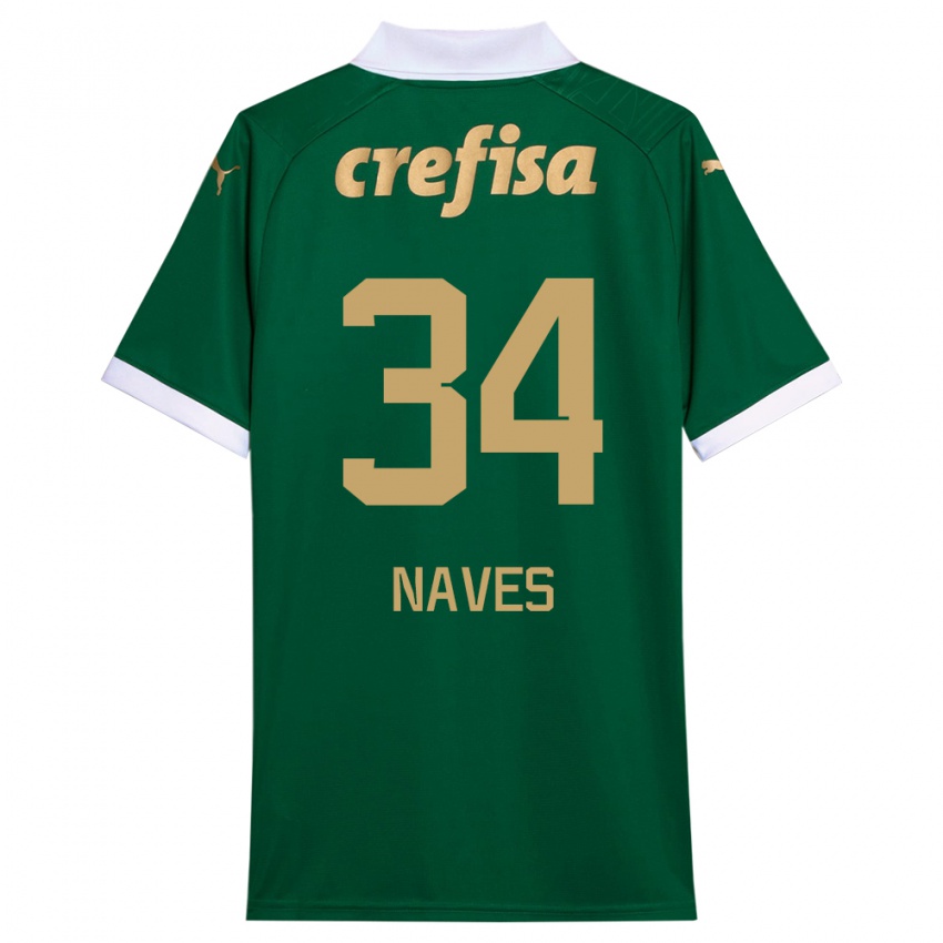 Hombre Camiseta Naves #34 Verde Blanco 1ª Equipación 2024/25 La Camisa