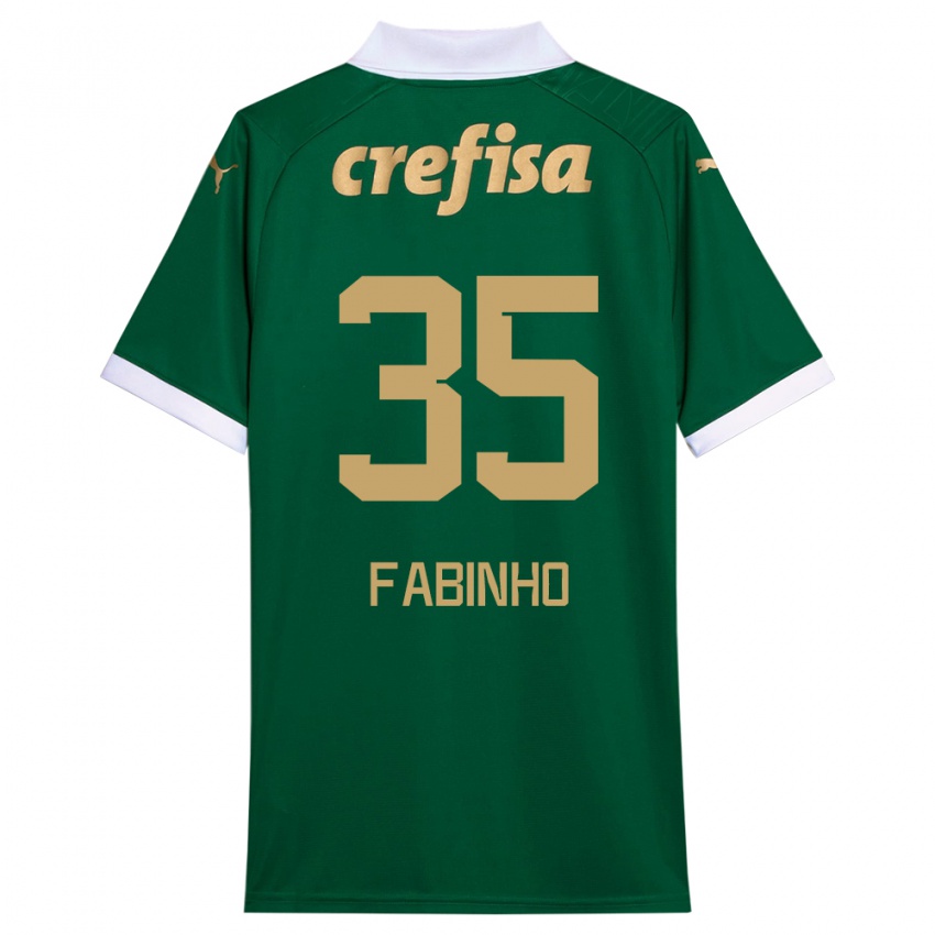 Hombre Camiseta Fabinho #35 Verde Blanco 1ª Equipación 2024/25 La Camisa