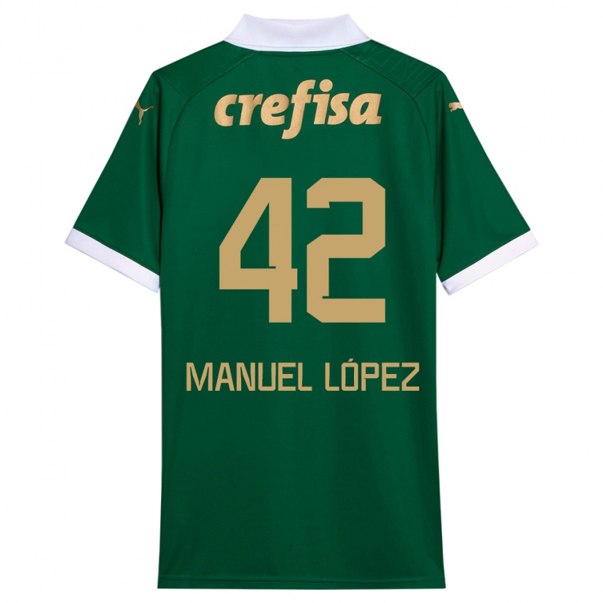 Hombre Camiseta José Manuel López #42 Verde Blanco 1ª Equipación 2024/25 La Camisa