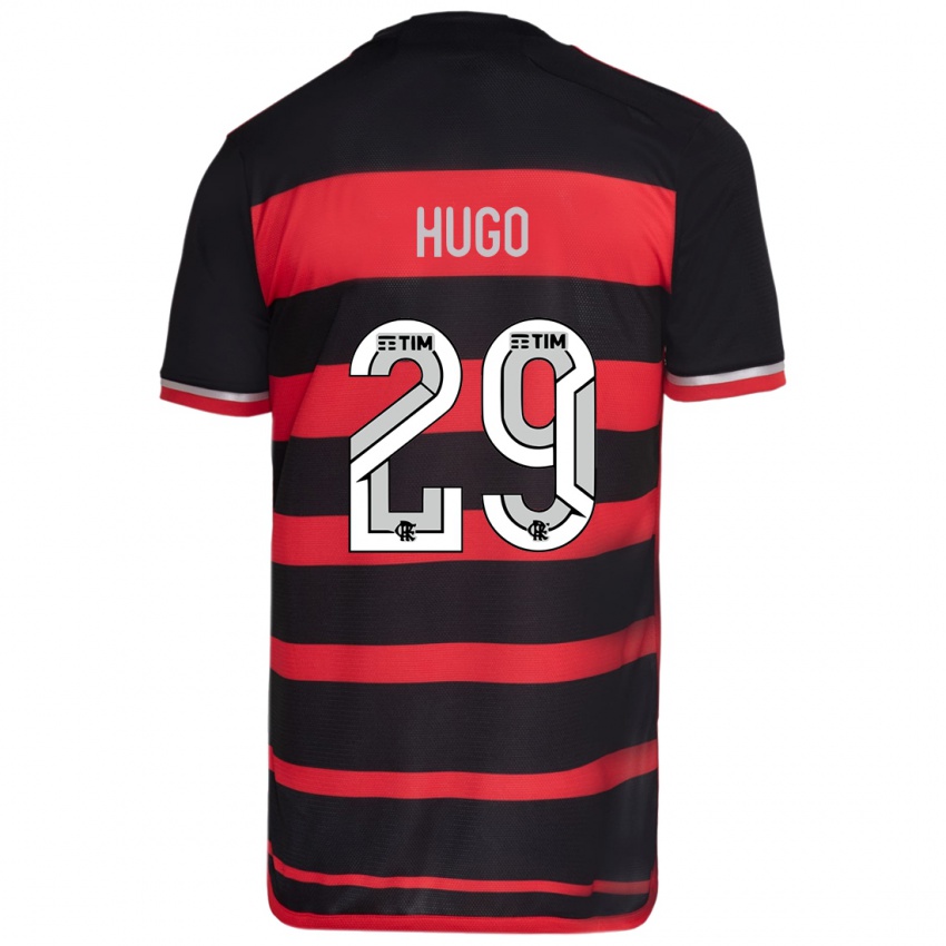 Hombre Camiseta Victor Hugo #29 Negro Rojo 1ª Equipación 2024/25 La Camisa