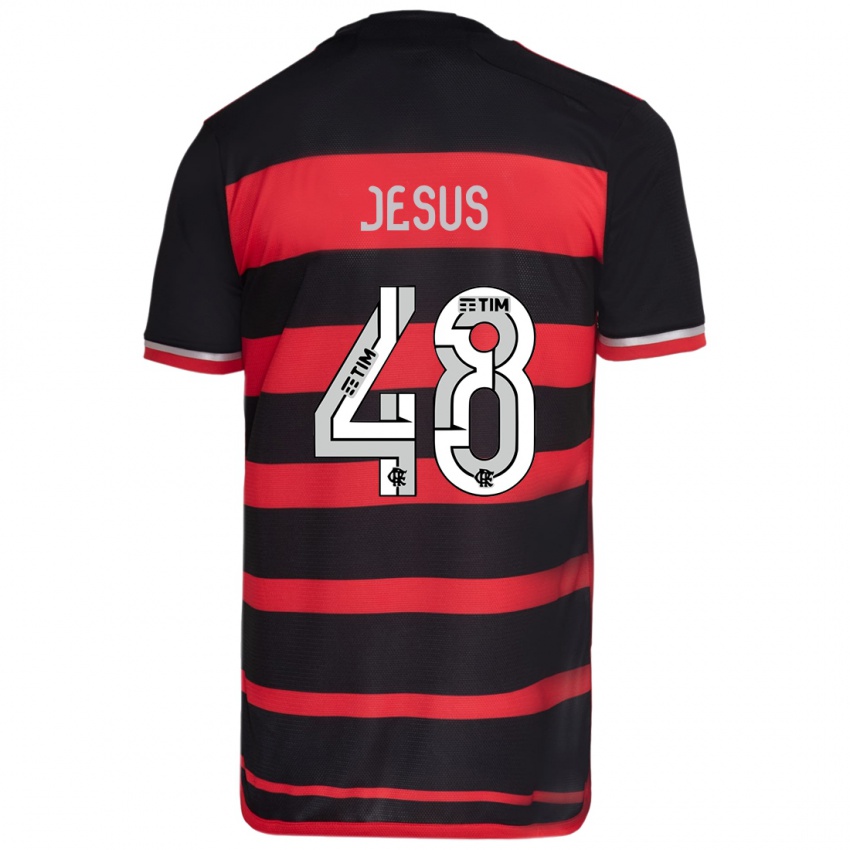 Hombre Camiseta Igor Jesus #48 Negro Rojo 1ª Equipación 2024/25 La Camisa