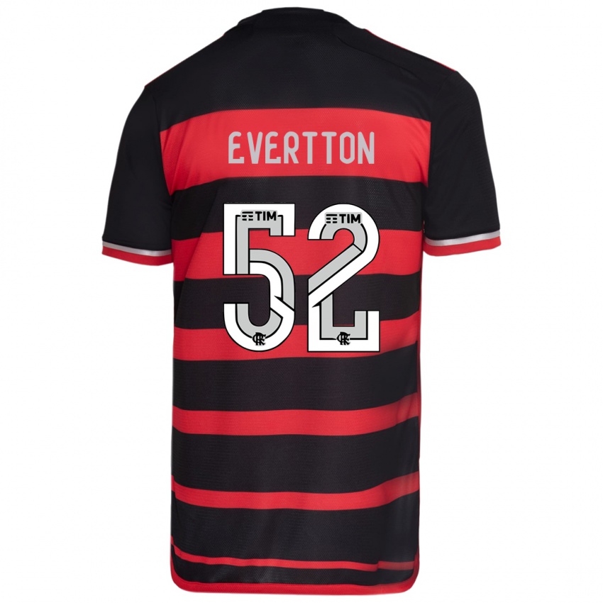 Hombre Camiseta Evertton #52 Negro Rojo 1ª Equipación 2024/25 La Camisa