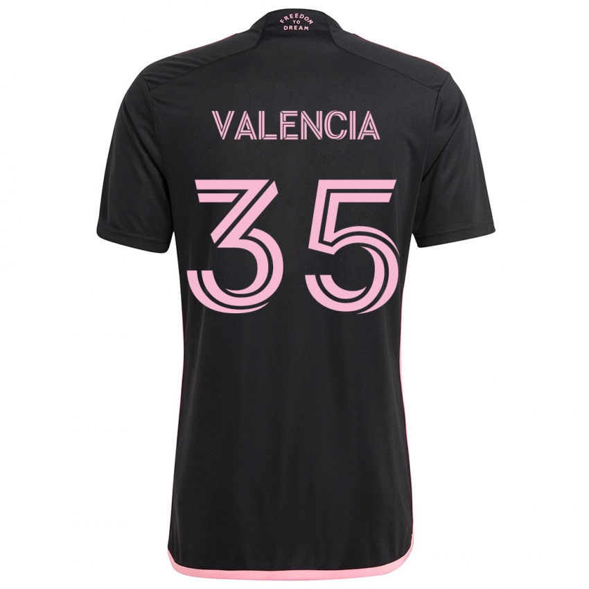 Hombre Camiseta Felipe Valencia #35 Negro 2ª Equipación 2024/25 La Camisa