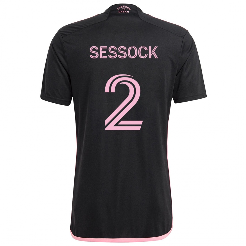 Hombre Camiseta Nykolas Sessock #2 Negro 2ª Equipación 2024/25 La Camisa