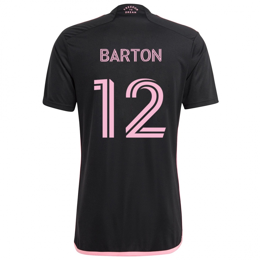 Hombre Camiseta Tye Barton #12 Negro 2ª Equipación 2024/25 La Camisa