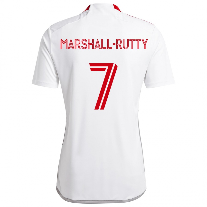 Hombre Camiseta Jahkeele Marshall-Rutty #7 Blanco Rojo 2ª Equipación 2024/25 La Camisa