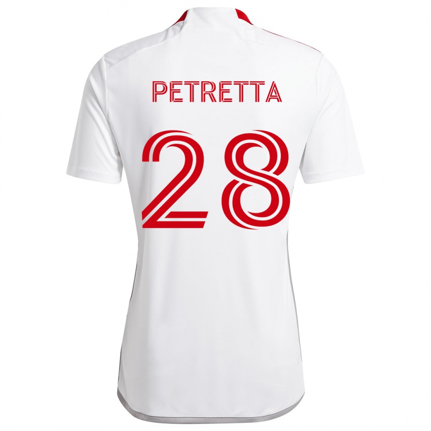 Hombre Camiseta Raoul Petretta #28 Blanco Rojo 2ª Equipación 2024/25 La Camisa