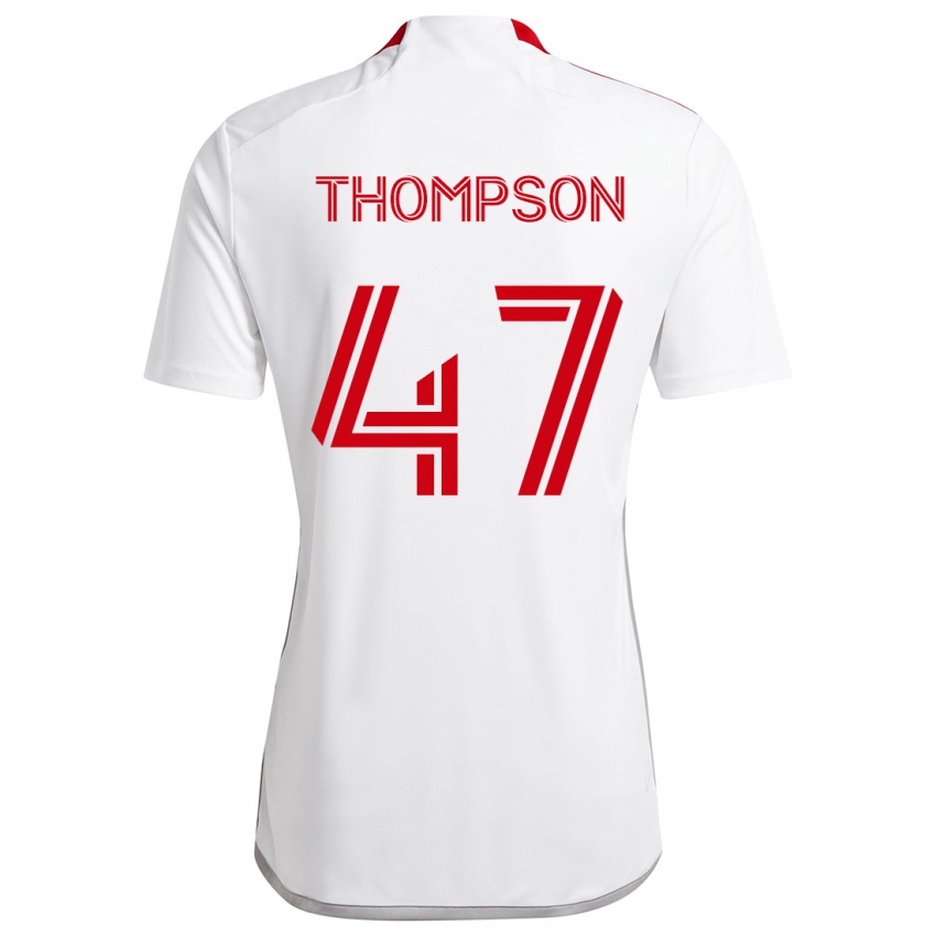 Hombre Camiseta Kosi Thompson #47 Blanco Rojo 2ª Equipación 2024/25 La Camisa