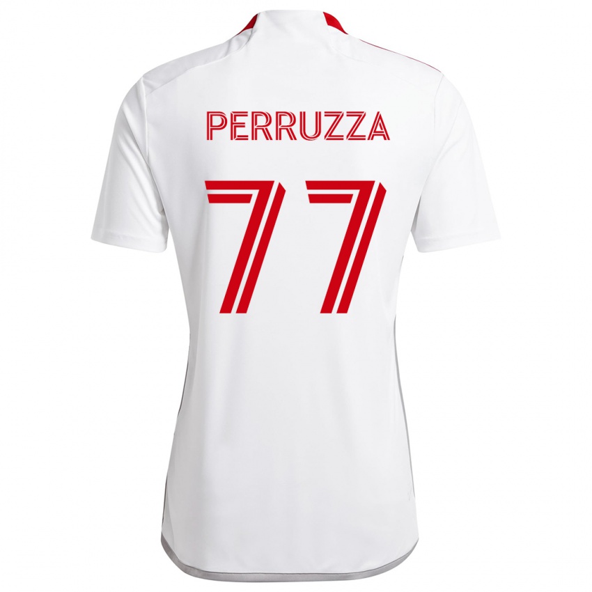 Hombre Camiseta Jordan Perruzza #77 Blanco Rojo 2ª Equipación 2024/25 La Camisa