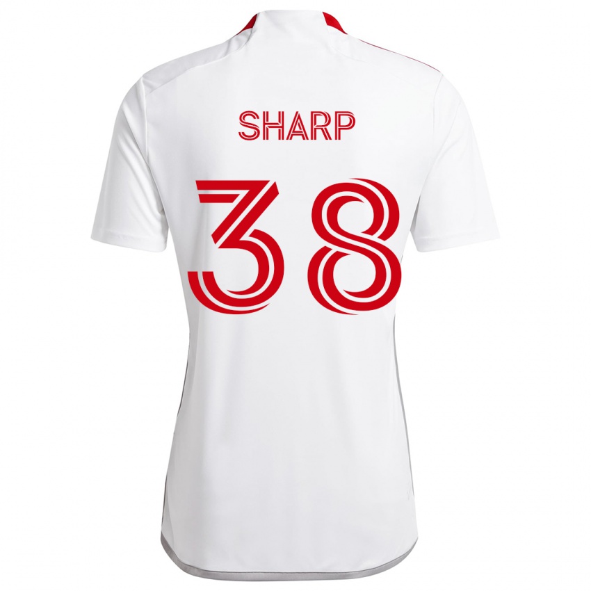 Hombre Camiseta Charlie Sharp #38 Blanco Rojo 2ª Equipación 2024/25 La Camisa