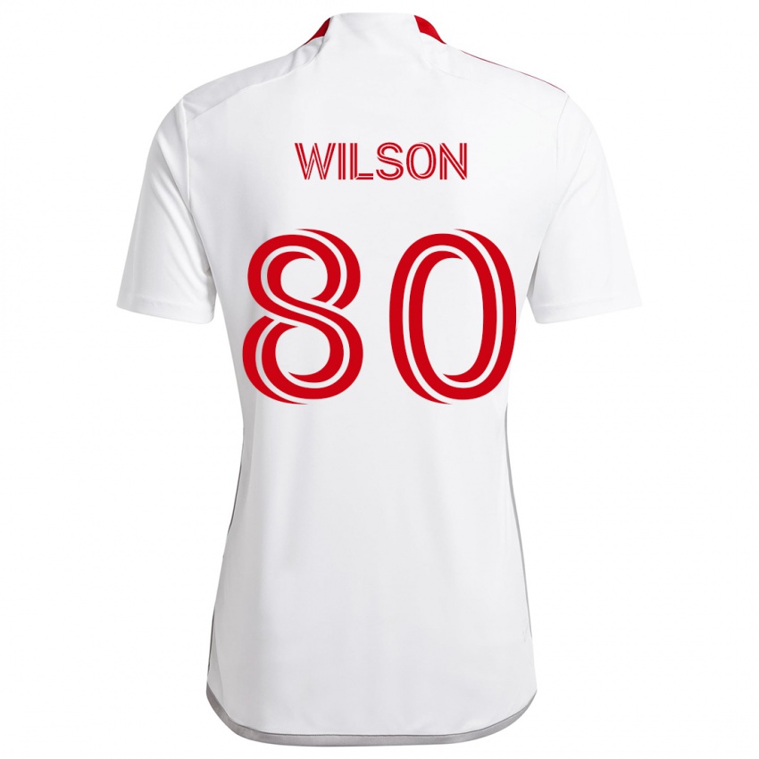 Hombre Camiseta Shafique Wilson #80 Blanco Rojo 2ª Equipación 2024/25 La Camisa