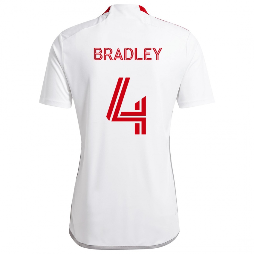 Hombre Camiseta Michael Bradley #4 Blanco Rojo 2ª Equipación 2024/25 La Camisa