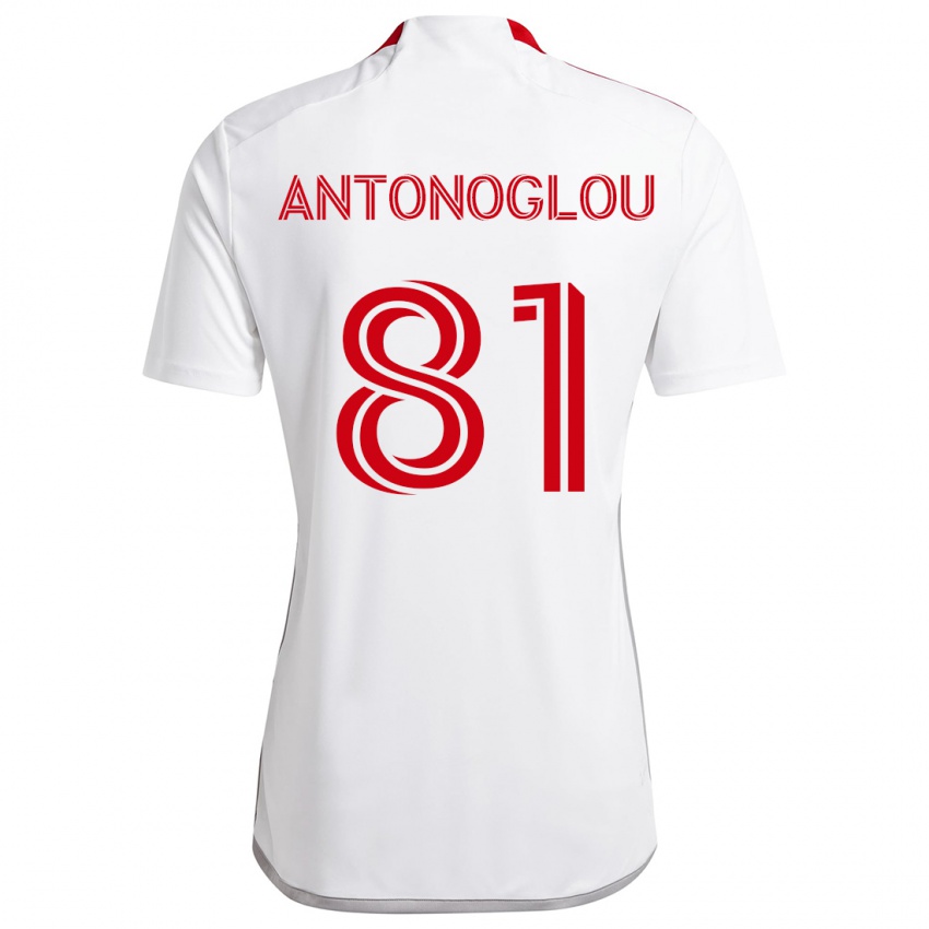 Hombre Camiseta Themi Antonoglou #81 Blanco Rojo 2ª Equipación 2024/25 La Camisa