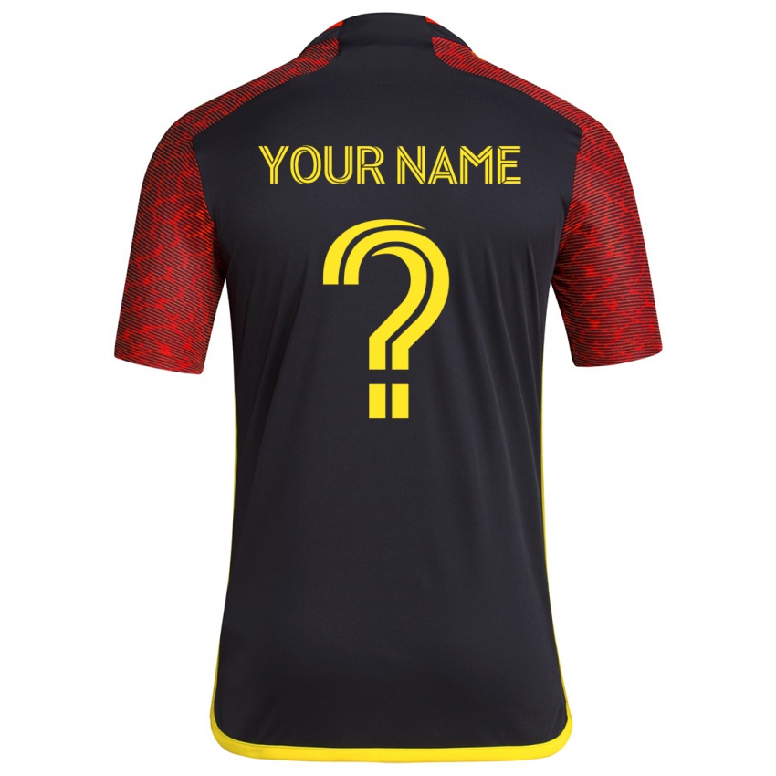 Hombre Camiseta Ihren Namen #0 Negro Rojo 2ª Equipación 2024/25 La Camisa