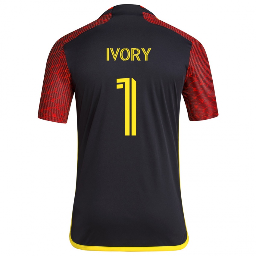 Hombre Camiseta Laurel Ivory #1 Negro Rojo 2ª Equipación 2024/25 La Camisa