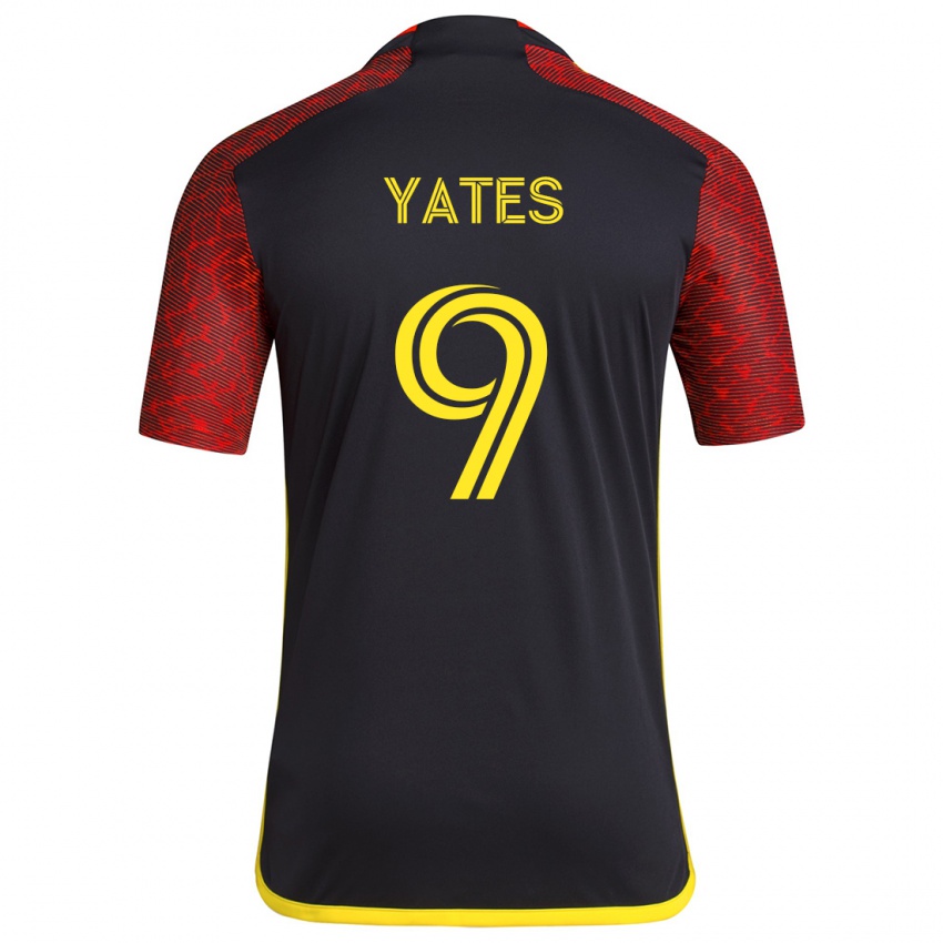 Hombre Camiseta Summer Yates #9 Negro Rojo 2ª Equipación 2024/25 La Camisa