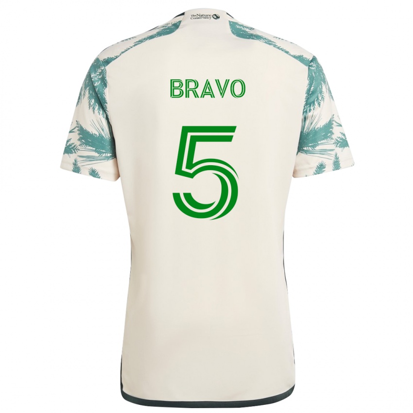 Hombre Camiseta Claudio Bravo #5 Beige Marrón 2ª Equipación 2024/25 La Camisa