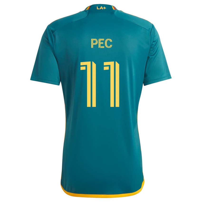 Hombre Camiseta Gabriel Pec #11 Verde Amarillo 2ª Equipación 2024/25 La Camisa