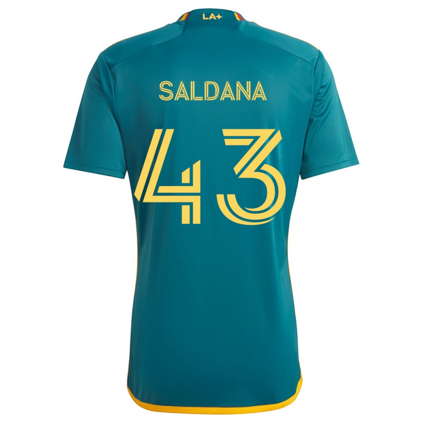 Hombre Camiseta Adam Saldaña #43 Verde Amarillo 2ª Equipación 2024/25 La Camisa