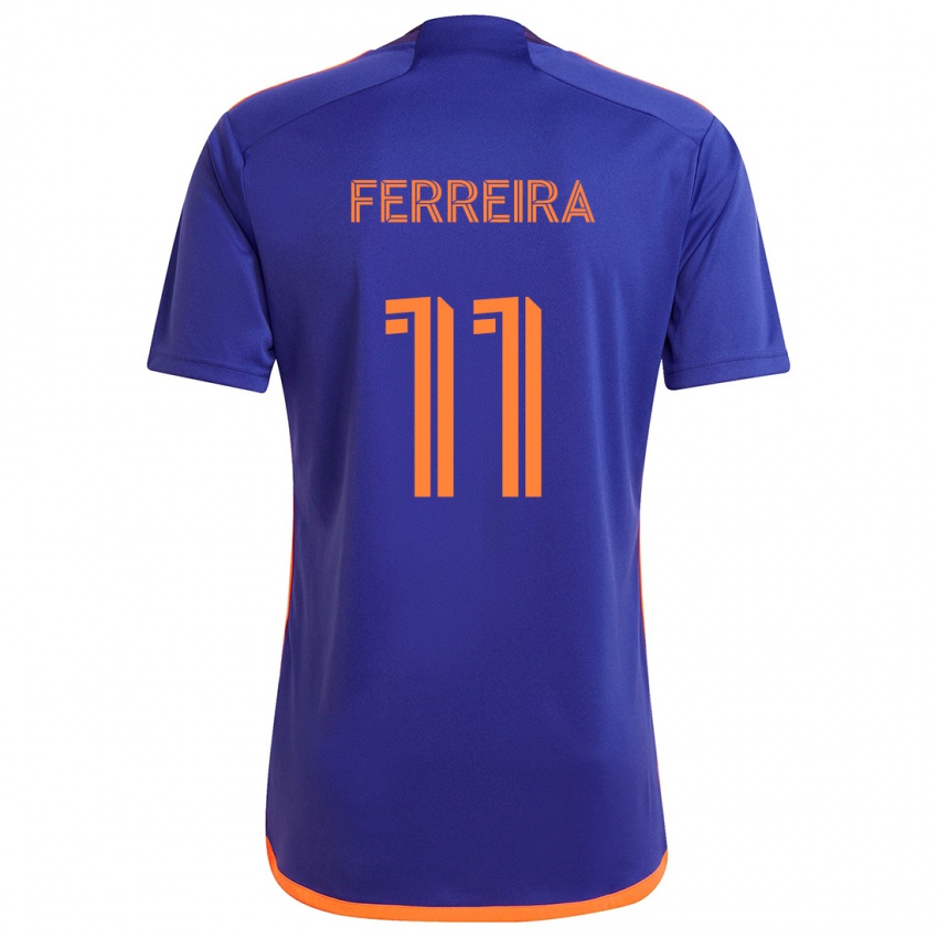 Hombre Camiseta Sebastián Ferreira #11 Púrpura Naranja 2ª Equipación 2024/25 La Camisa