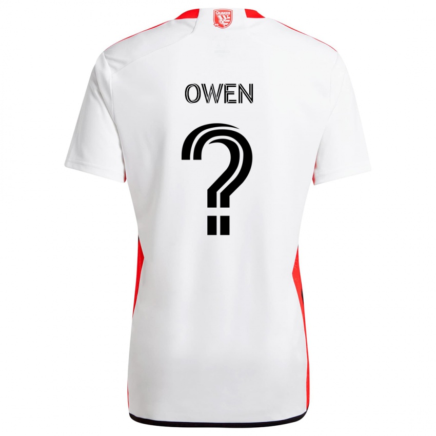 Hombre Camiseta Connor Owen #0 Blanco Rojo 2ª Equipación 2024/25 La Camisa