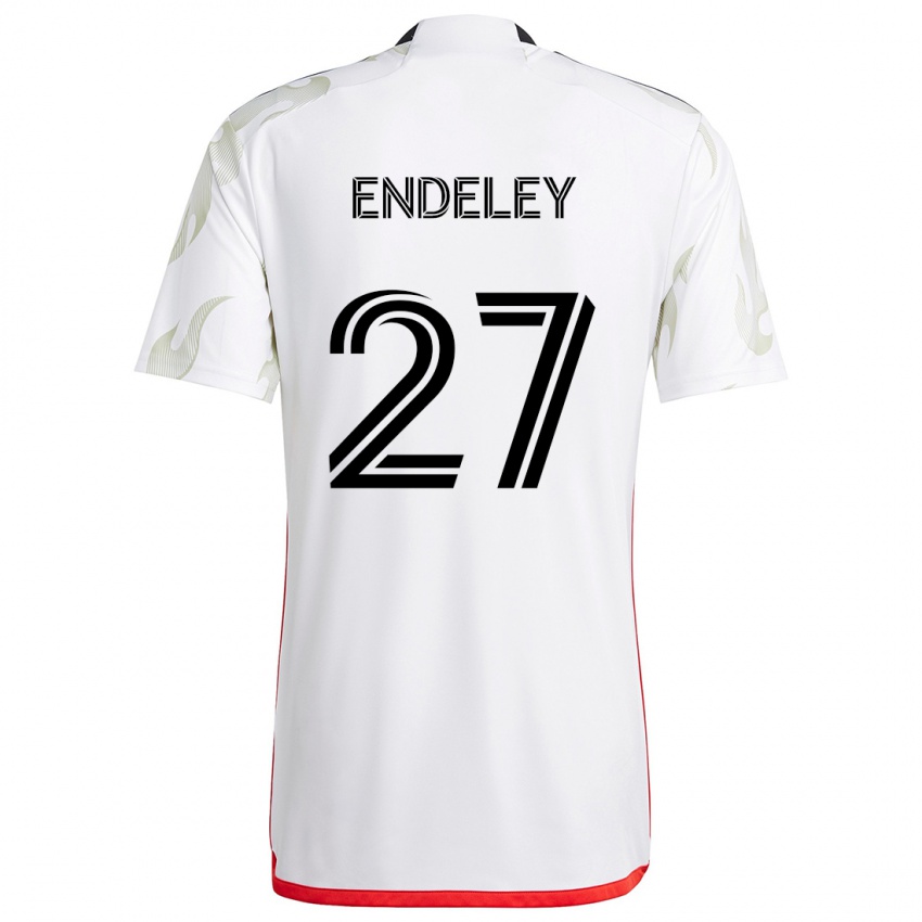 Hombre Camiseta Herbert Endeley #27 Blanco Rojo Negro 2ª Equipación 2024/25 La Camisa