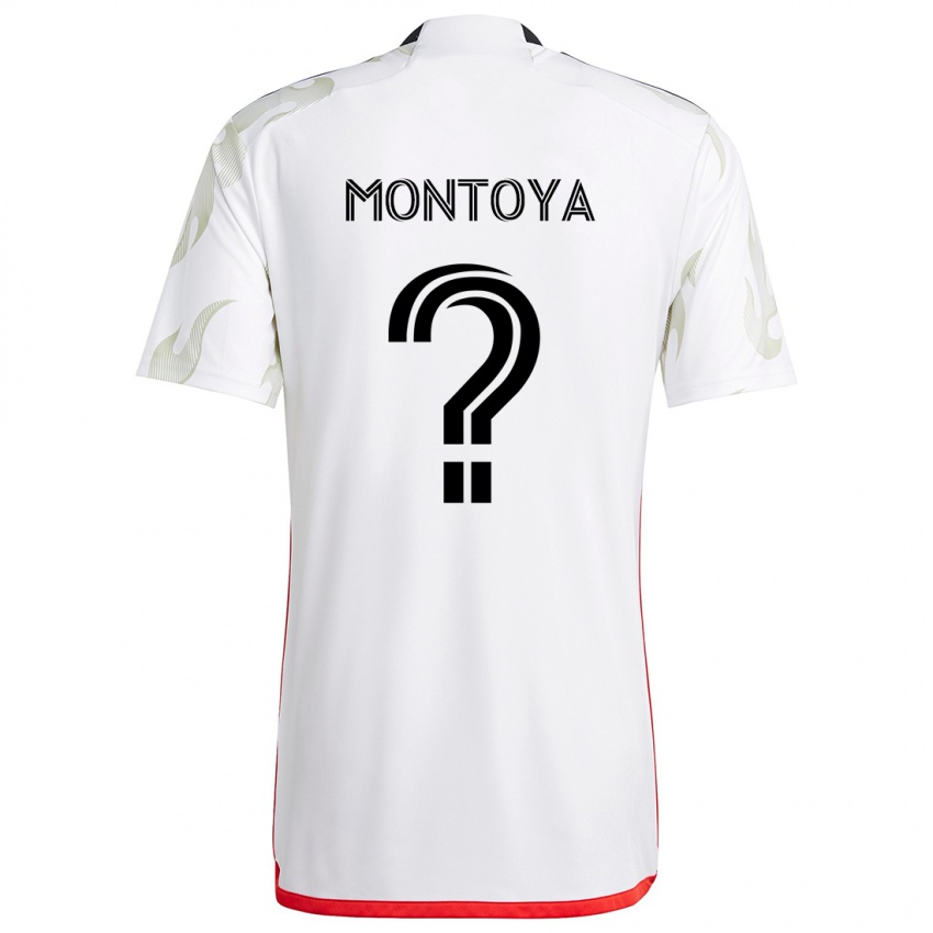 Hombre Camiseta Nicolas Arango #0 Blanco Rojo Negro 2ª Equipación 2024/25 La Camisa