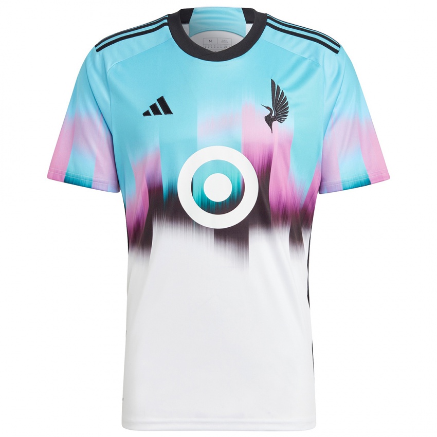 Hombre Camiseta Tamer Ibsais #0 Blanco Azul Negro 2ª Equipación 2024/25 La Camisa