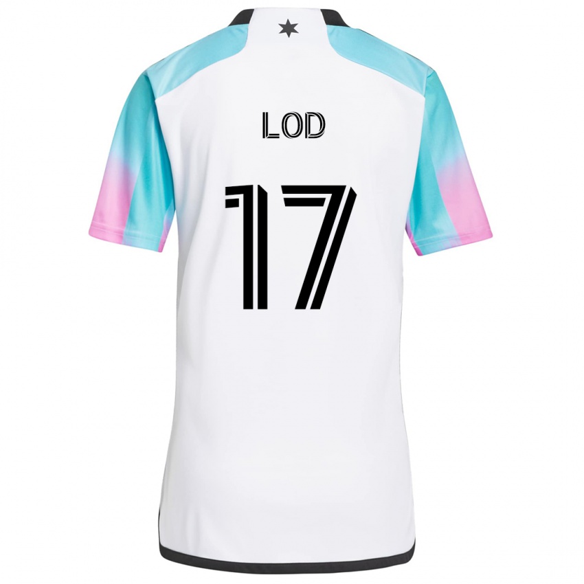 Hombre Camiseta Robin Lod #17 Blanco Azul Negro 2ª Equipación 2024/25 La Camisa