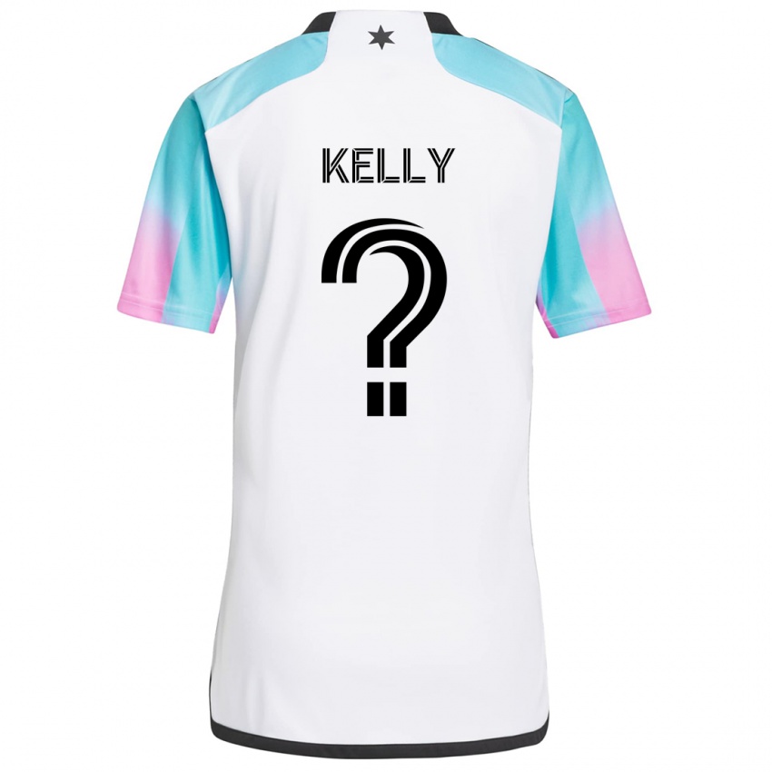 Hombre Camiseta Oliver Kelly #0 Blanco Azul Negro 2ª Equipación 2024/25 La Camisa