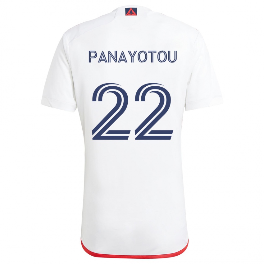 Hombre Camiseta Jack Panayotou #22 Blanco Rojo 2ª Equipación 2024/25 La Camisa