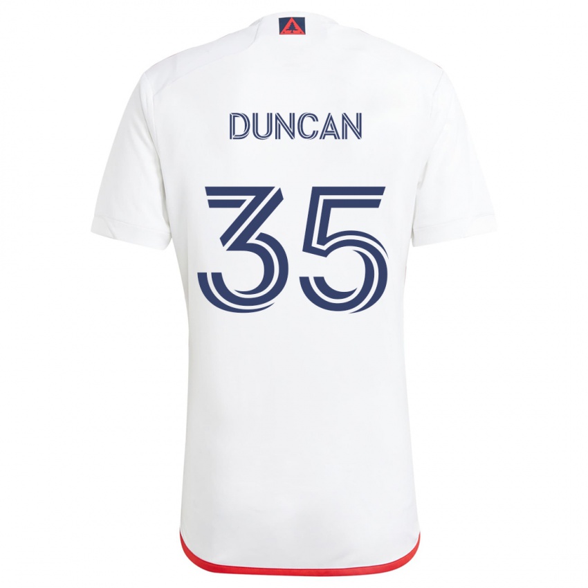 Hombre Camiseta Nakye Greenidge-Duncan #35 Blanco Rojo 2ª Equipación 2024/25 La Camisa