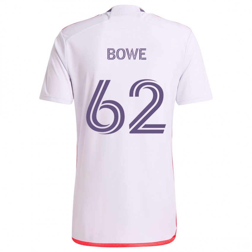 Hombre Camiseta Thomas Bowe #62 Blanco Rojo Púrpura 2ª Equipación 2024/25 La Camisa