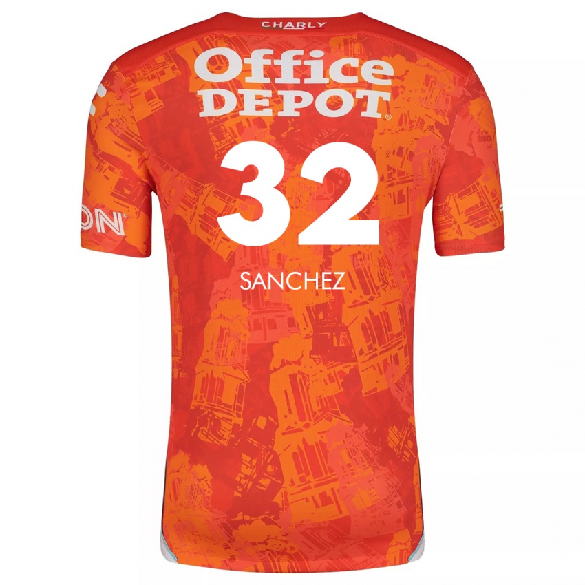 Hombre Camiseta Luis Sanchez #32 Naranja Blanco 2ª Equipación 2024/25 La Camisa