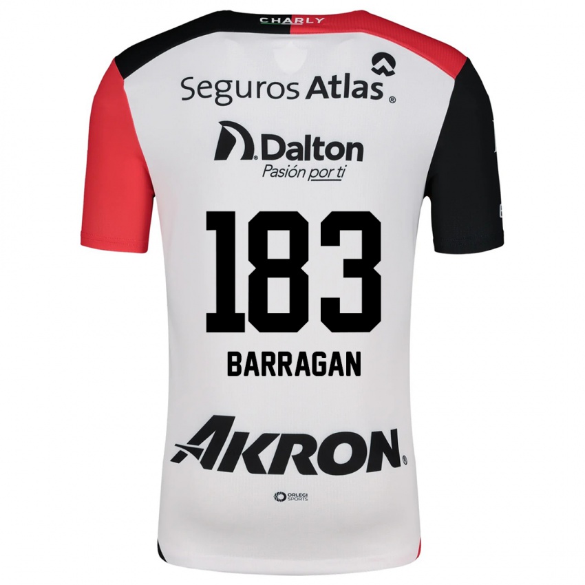 Hombre Camiseta Roberto Barragán #183 Blanco Rojo Negro 2ª Equipación 2024/25 La Camisa