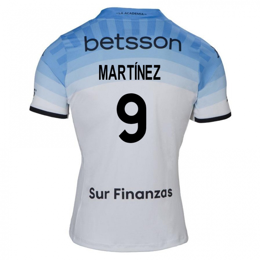 Hombre Camiseta Adrián Martínez #9 Blanco Azul Negro 2ª Equipación 2024/25 La Camisa